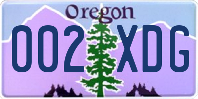 OR license plate 002XDG