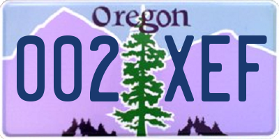 OR license plate 002XEF