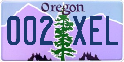 OR license plate 002XEL