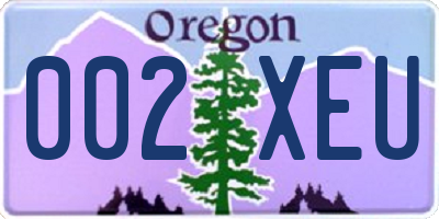 OR license plate 002XEU