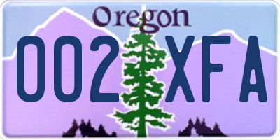 OR license plate 002XFA