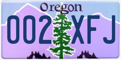 OR license plate 002XFJ