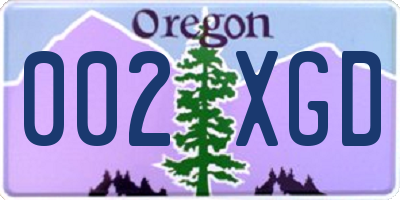 OR license plate 002XGD