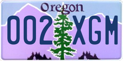OR license plate 002XGM