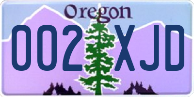 OR license plate 002XJD