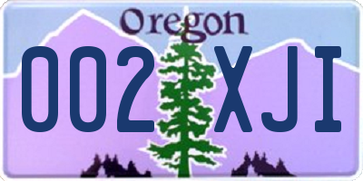 OR license plate 002XJI