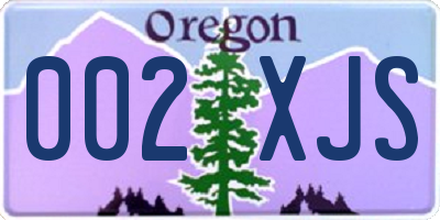 OR license plate 002XJS