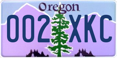 OR license plate 002XKC