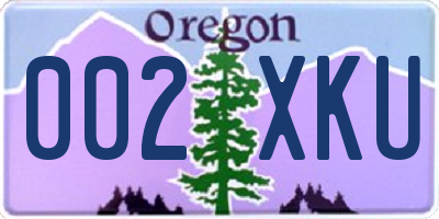 OR license plate 002XKU