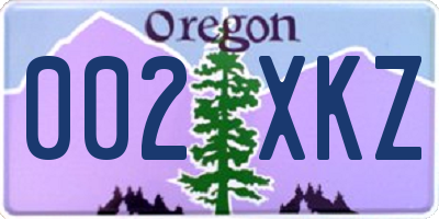 OR license plate 002XKZ
