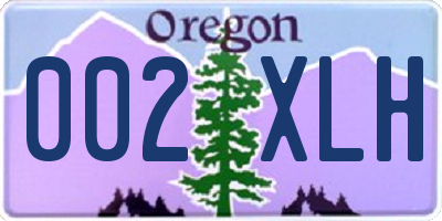 OR license plate 002XLH