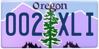 OR license plate 002XLI