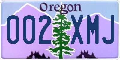 OR license plate 002XMJ