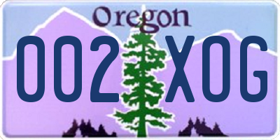 OR license plate 002XOG