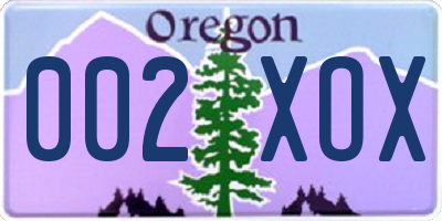 OR license plate 002XOX