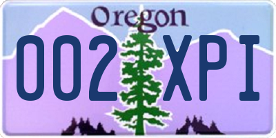 OR license plate 002XPI