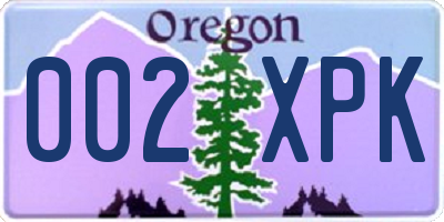 OR license plate 002XPK