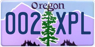 OR license plate 002XPL
