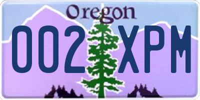 OR license plate 002XPM