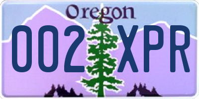OR license plate 002XPR