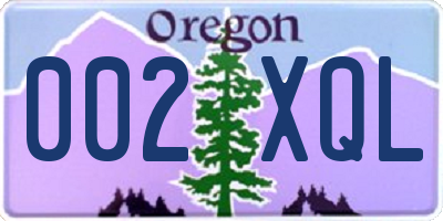 OR license plate 002XQL