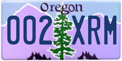 OR license plate 002XRM