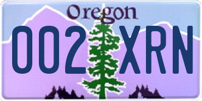 OR license plate 002XRN