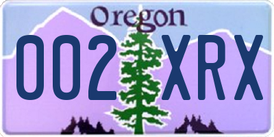 OR license plate 002XRX