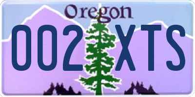 OR license plate 002XTS