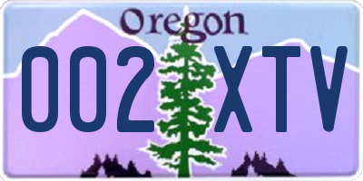 OR license plate 002XTV