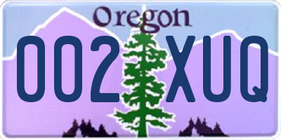 OR license plate 002XUQ