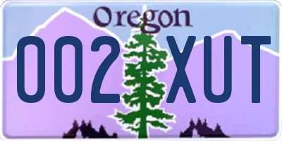 OR license plate 002XUT