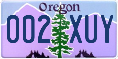 OR license plate 002XUY