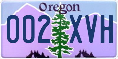 OR license plate 002XVH