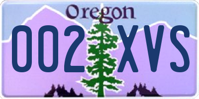 OR license plate 002XVS