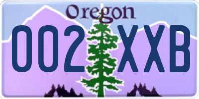 OR license plate 002XXB