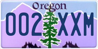 OR license plate 002XXM