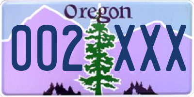 OR license plate 002XXX