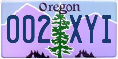 OR license plate 002XYI