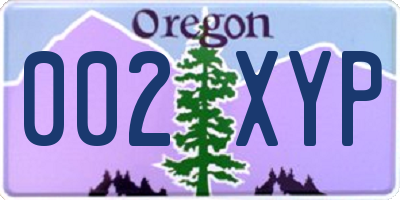 OR license plate 002XYP