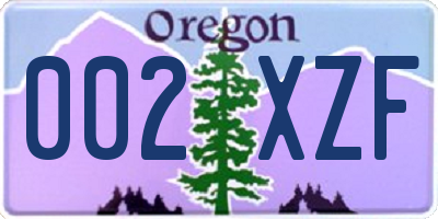 OR license plate 002XZF