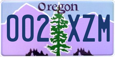 OR license plate 002XZM