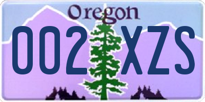 OR license plate 002XZS