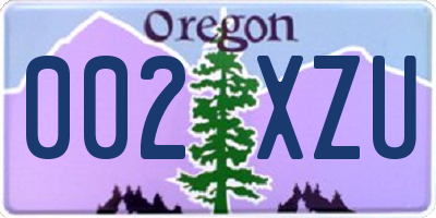 OR license plate 002XZU