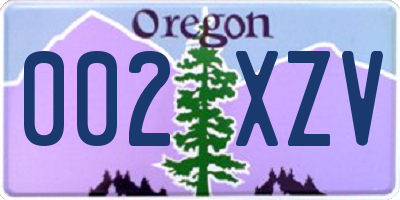 OR license plate 002XZV