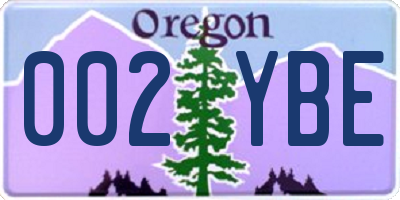 OR license plate 002YBE