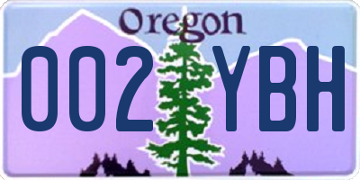 OR license plate 002YBH
