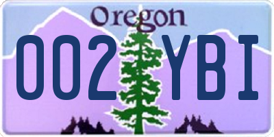 OR license plate 002YBI