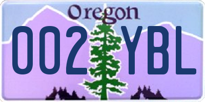 OR license plate 002YBL