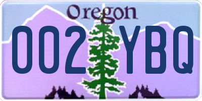 OR license plate 002YBQ